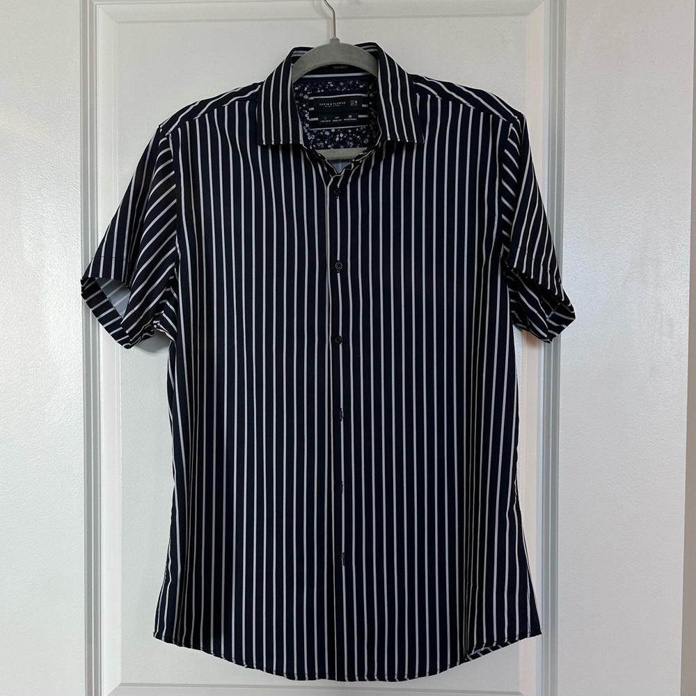 Ricky Singh Denim & Flower Men's Button Down